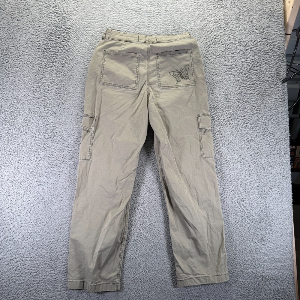Hollister Pant Womens 8 Beige Cotton Cargo Straight Dad Workwear Travel Stretch - Picture 5 of 11